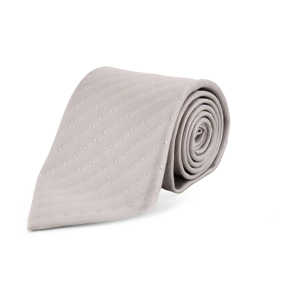 Tom Ford Men's Gray Silk Tie With Micro Pattern