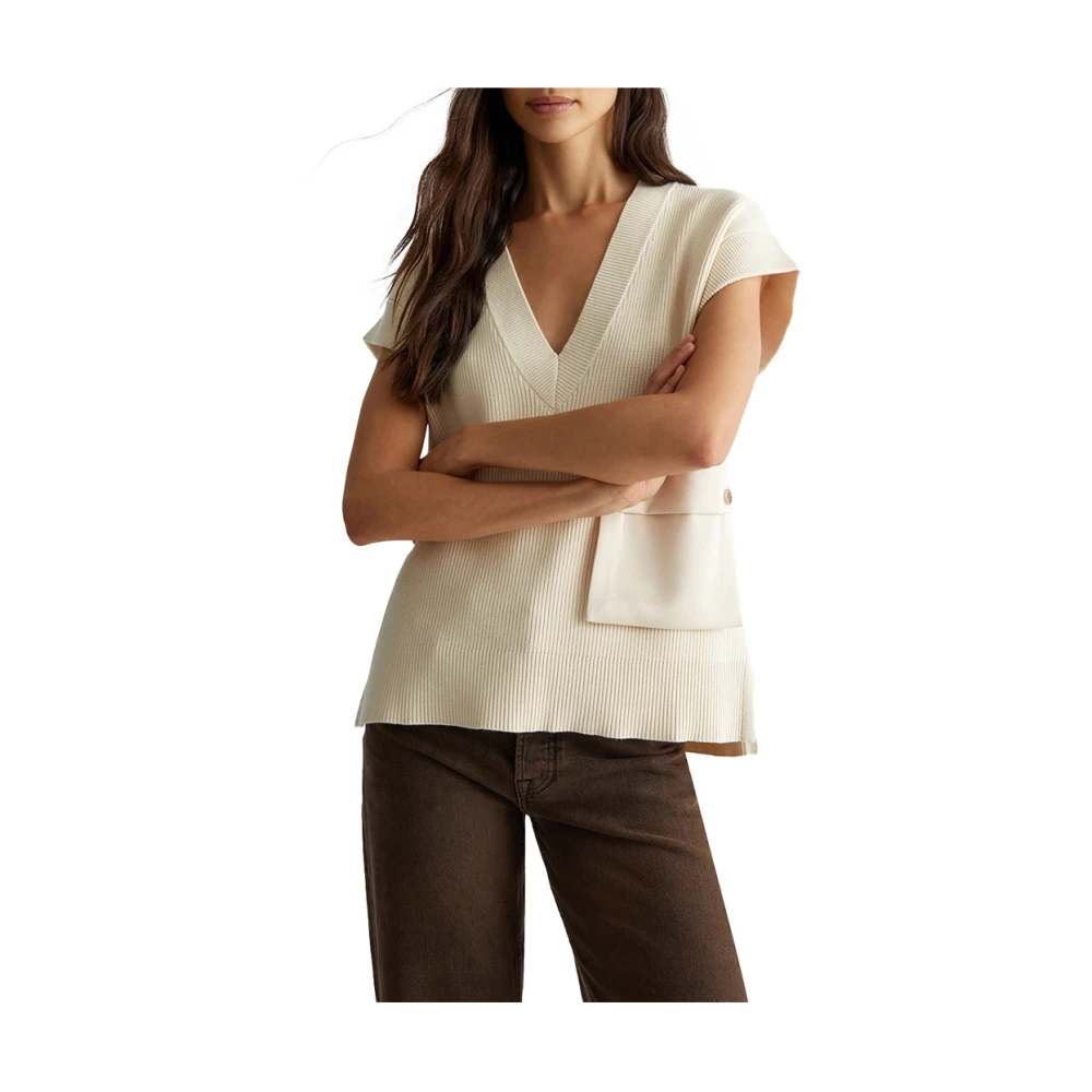 Liu Jo Beige Modieuze Rits Jas Beige Dames