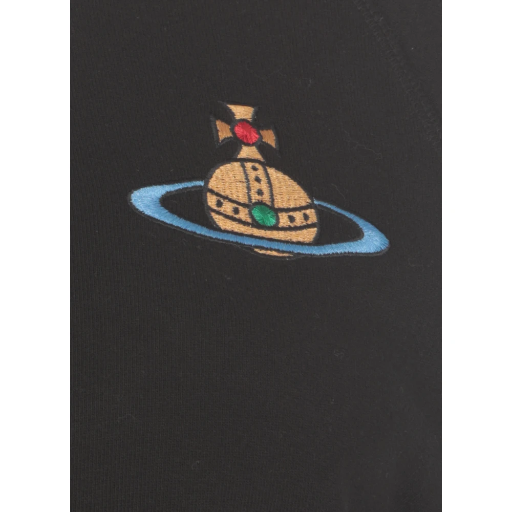 Vivienne Westwood Zwart Cropped Sweatshirt met Orb Borduursel Black Dames