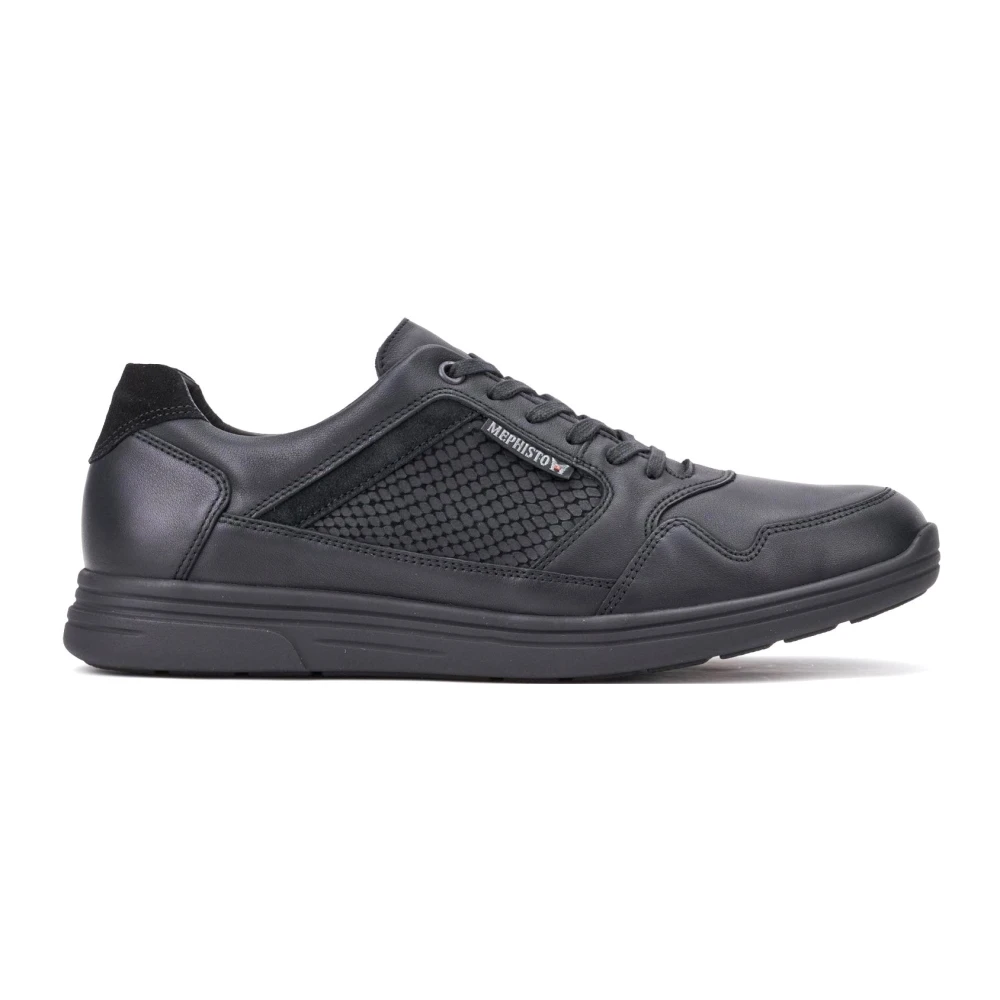 Mephisto Zwarte Leren Herenschoenen met Veters Heren Schoenen