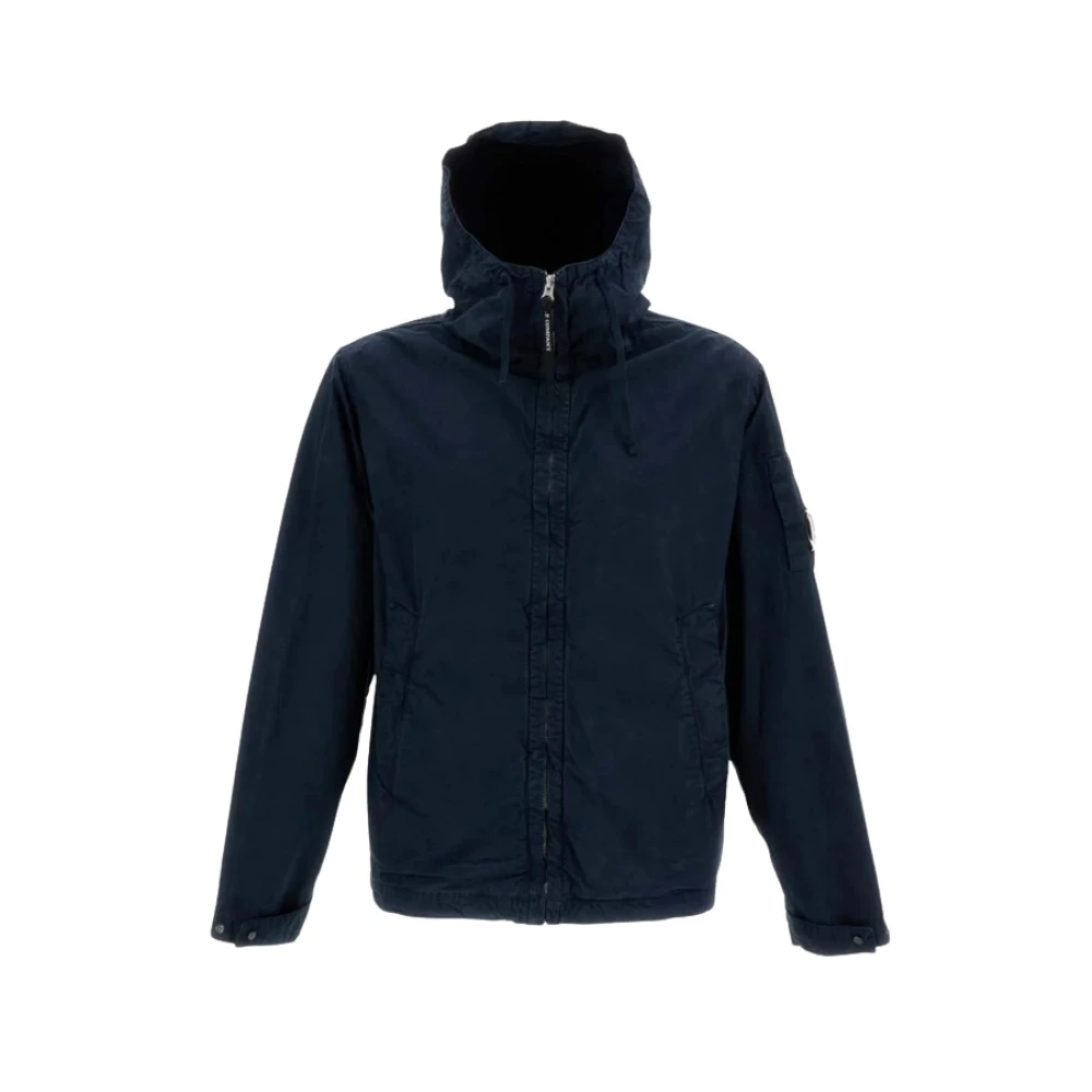 C.p. Company Men's Blue Light Jackets, Xl, Micro-Reps Hooded Lens Jacket