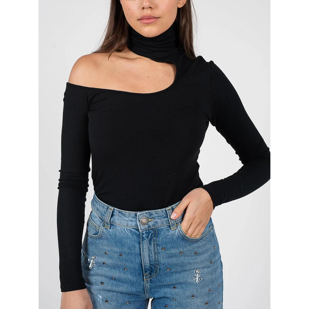 pinko Elegante Asymmetrische Blouse Black Dames
