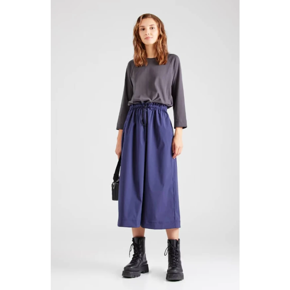 Ecoalf Gedrapeerd Ronde Hals Katoenen Jurk Blue Dames