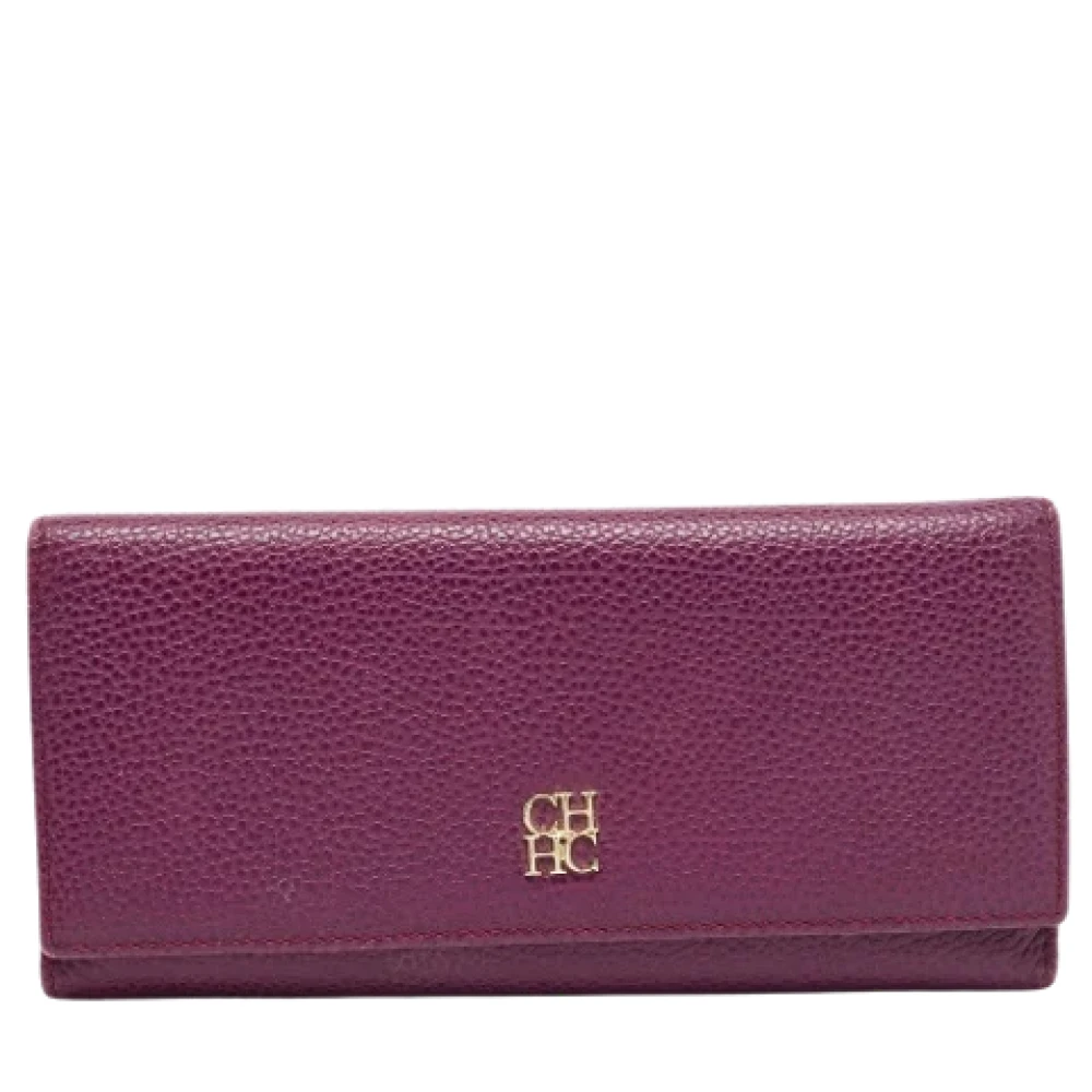 Carolina Herrera Pre-owned Leather wallets Purple Dames