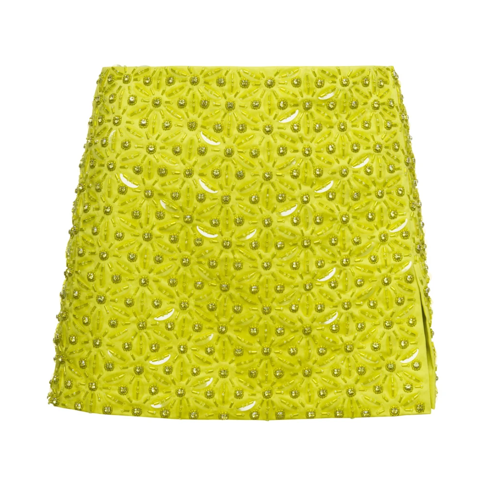 DES Phemmes Gele Borduur Mini Rok Yellow Dames