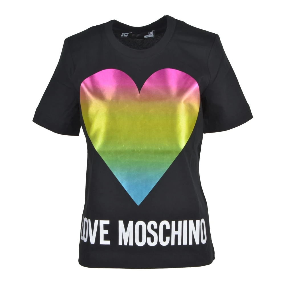 Love Moschino Katoenen T-shirt met Stijlvol Ontwerp Black Dames
