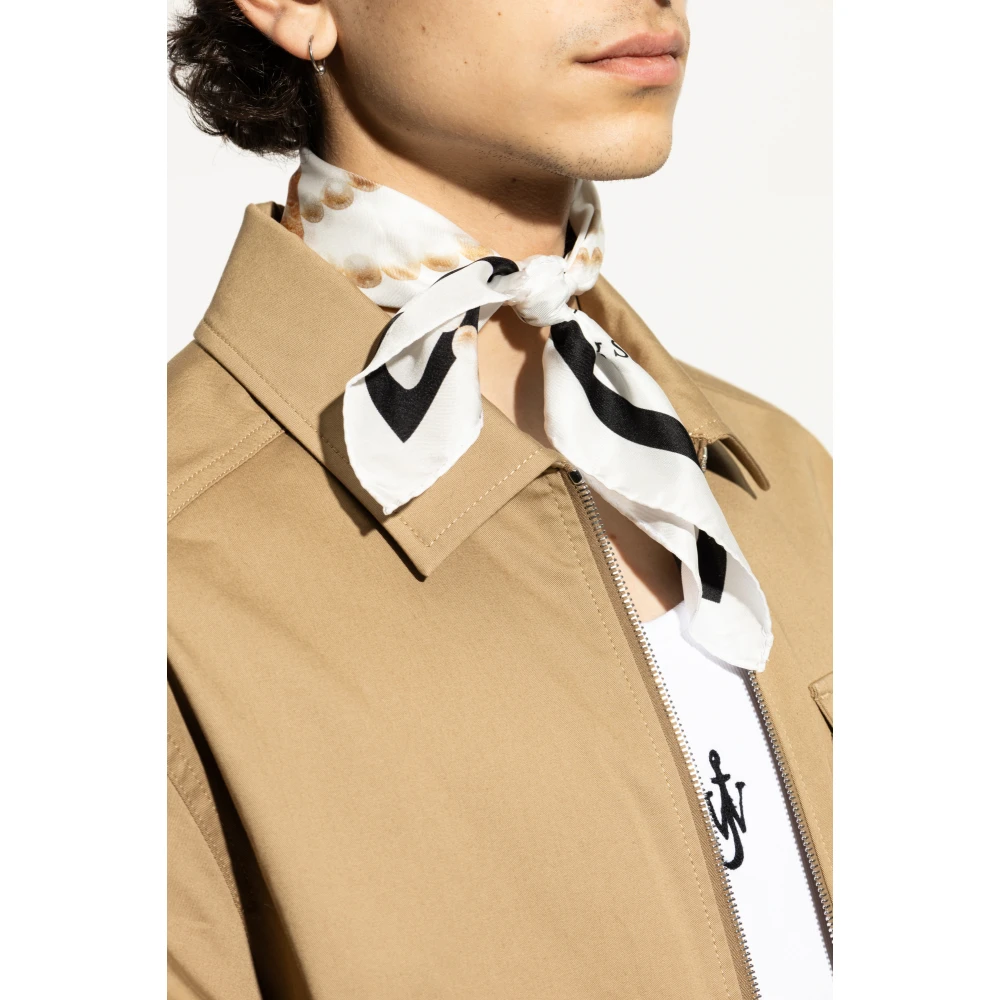 Moschino Zijden sjaal White Heren