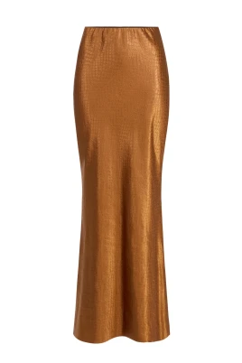 Satin kjol med fjälliknande textur