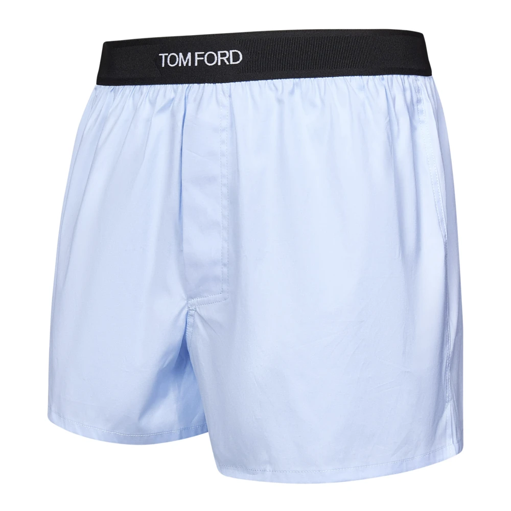 Tom Ford Lichtblauwe elastische taille shorts Blue Heren