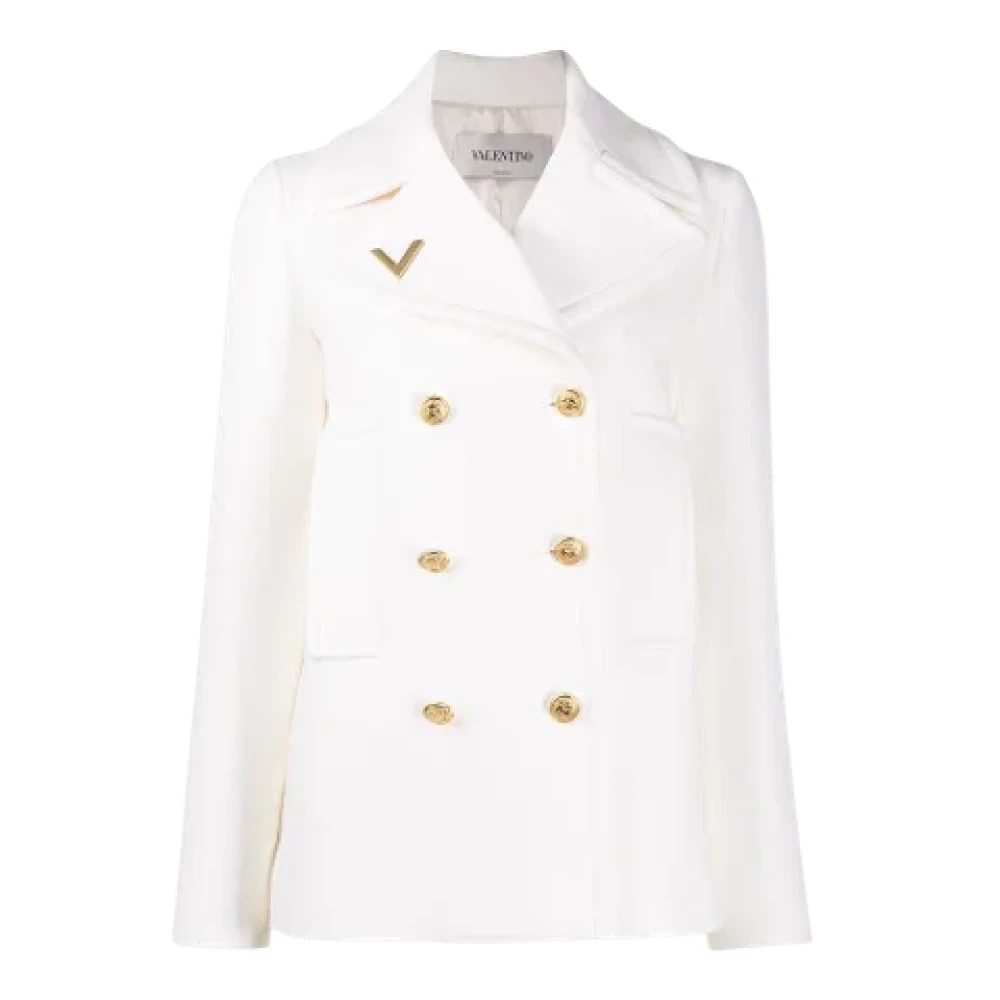 Valentino Vintage Pre-owned Wool outerwear White Dames