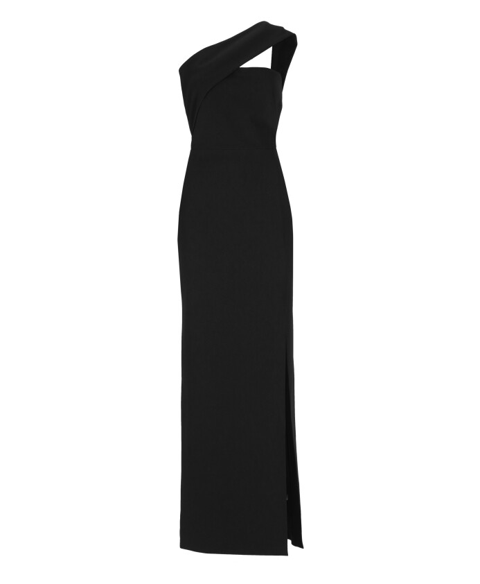 black-sleeveless-dress-with-side-vent