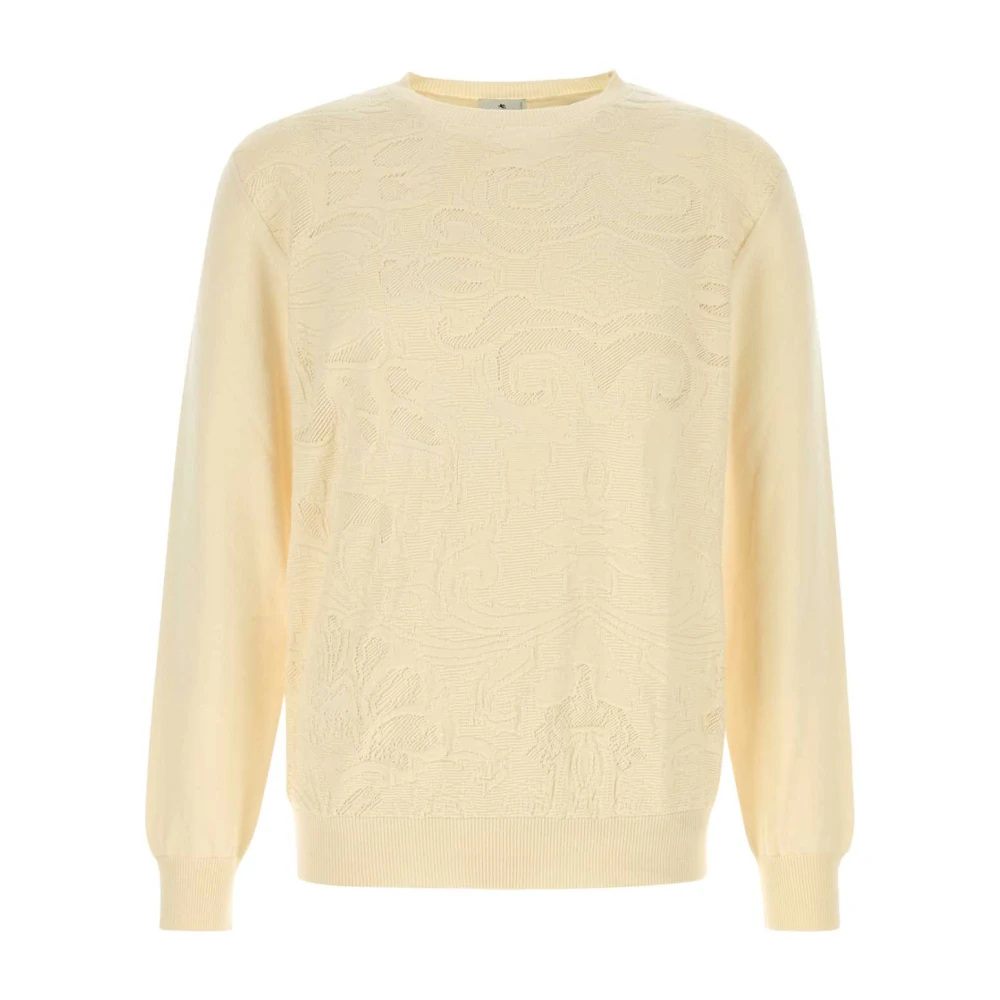 ETRO Zachte Katoenen Trui in Roomwit Yellow Heren