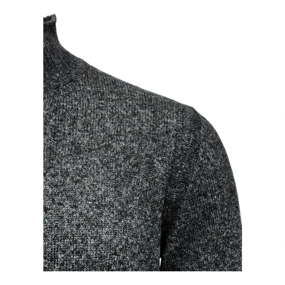 Roberto Collina Merino Baby Camel Staande Kraag Sweater Gray Heren