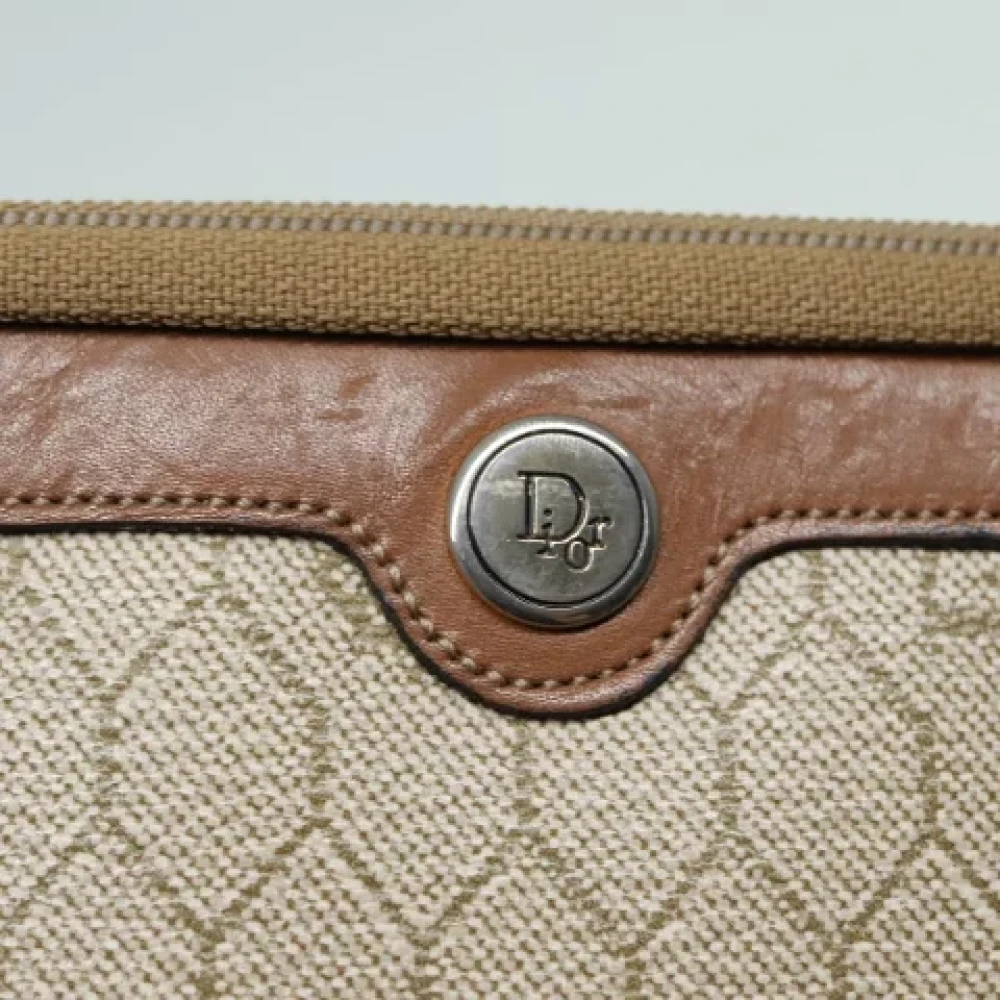 Dior Vintage Pre-owned Canvas clutches Beige Dames