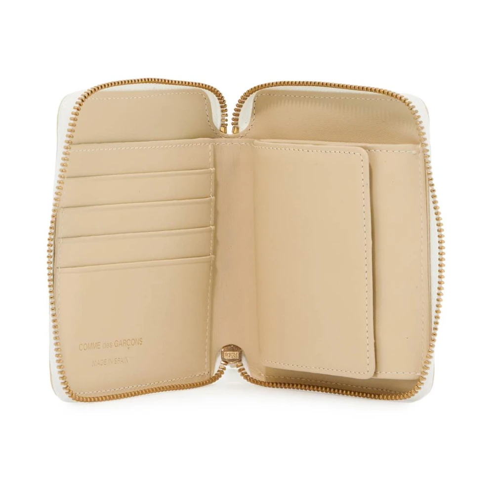 Comme des Garçons Leren portemonnee met ritssluiting en meerdere vakken Beige Dames