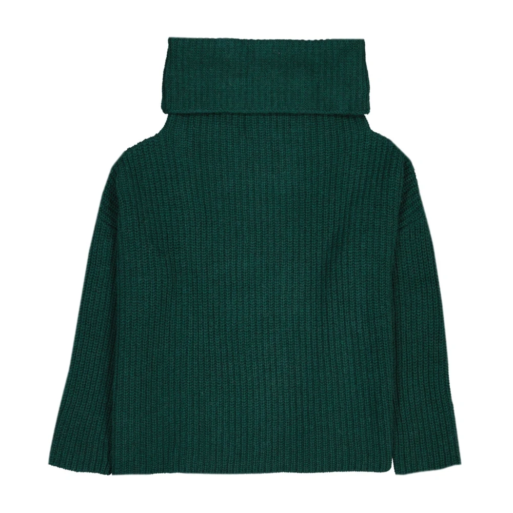 Ma'ry'ya Alpaca Merino Wool Sweater High Neck Green Dames