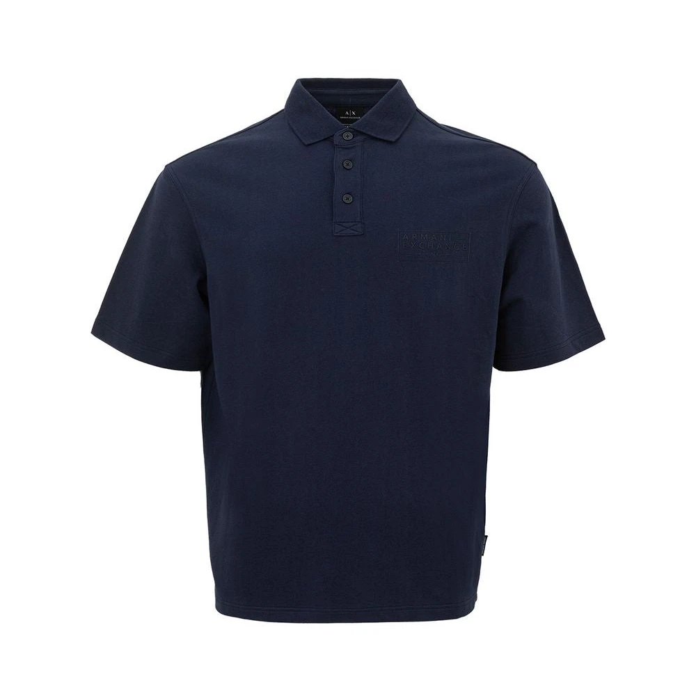 Armani Exchange Blauw Katoenen Poloshirt Blue Heren