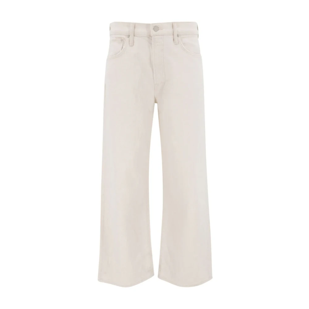 Mother Wijde Pijp Korte Jeans Beige Dames
