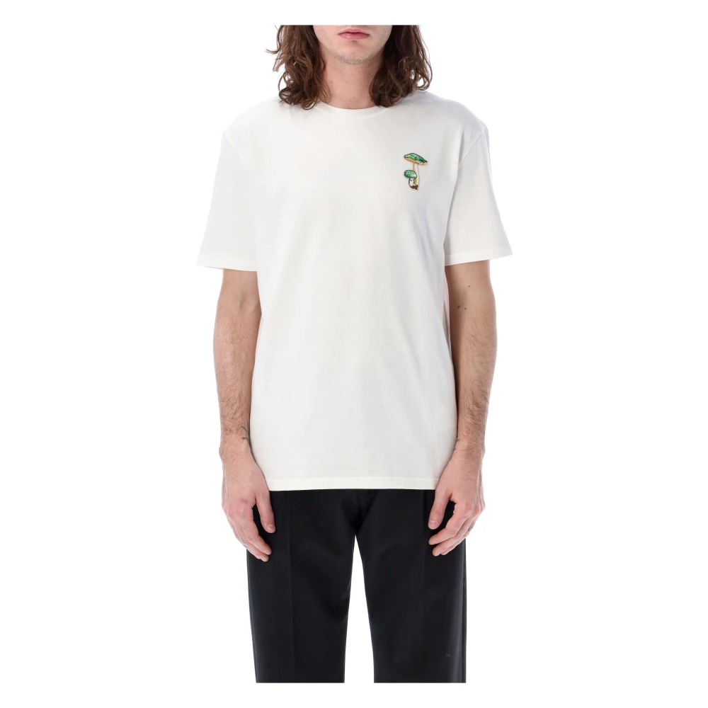 Jil Sander Champignon Geborduurd T-shirt White Heren