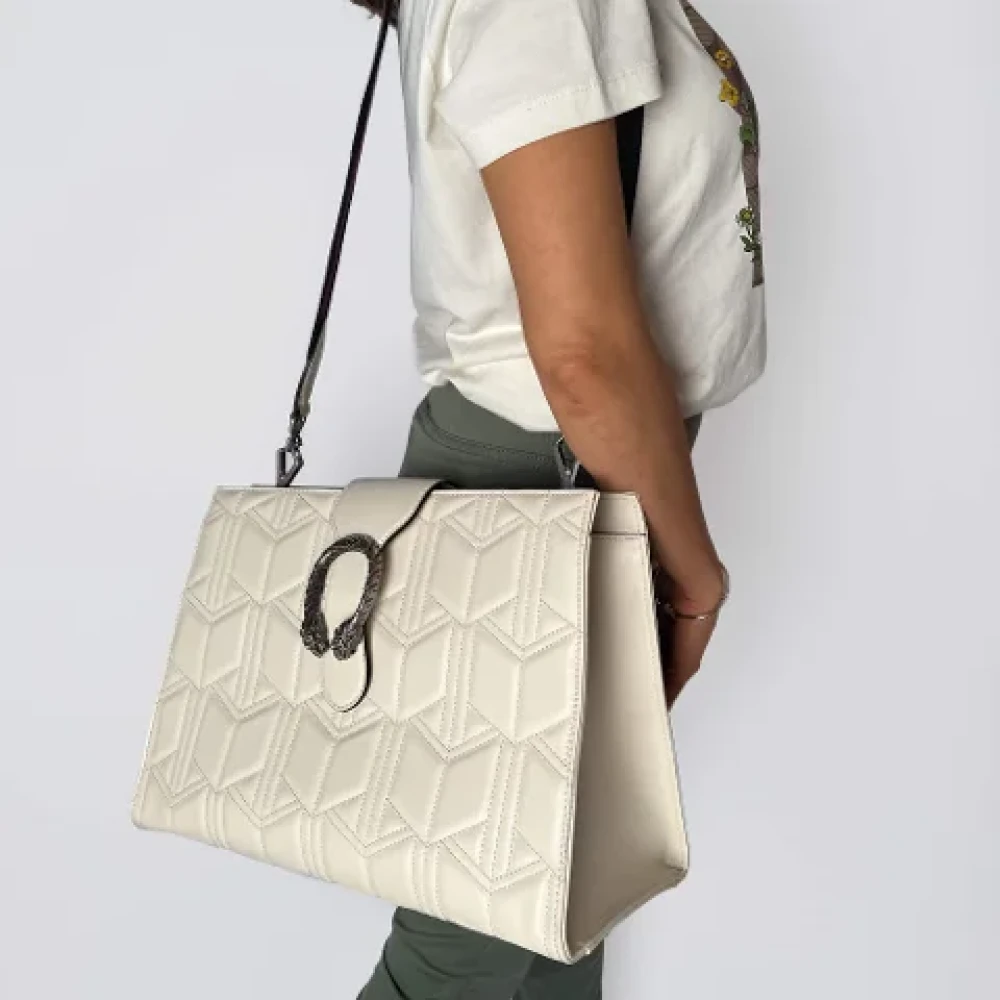 Gucci Vintage Pre-owned Leather gucci-bags Beige Dames