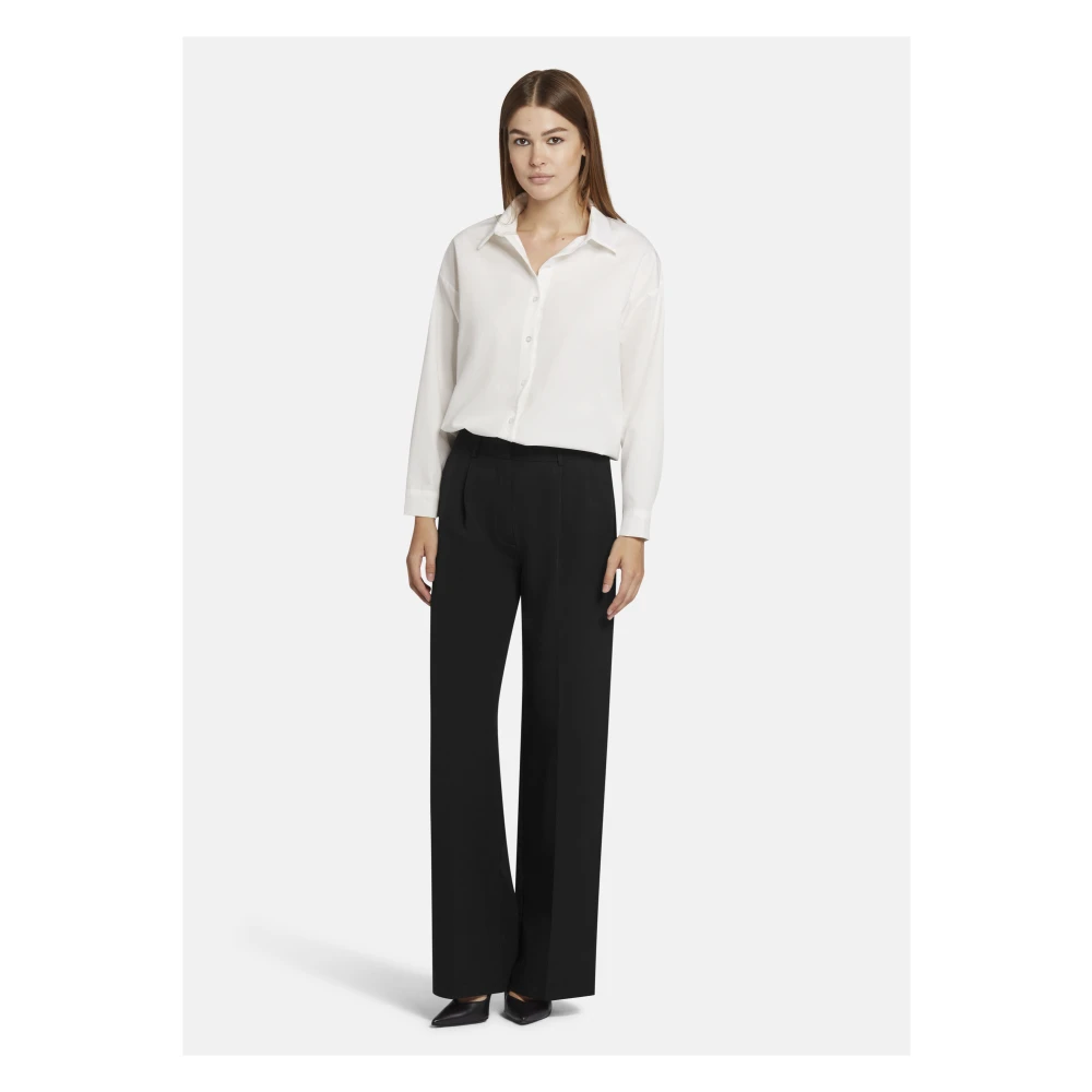 Nicowa Op Maat Gemaakte Broek met Geplooide Voorkant Black Dames
