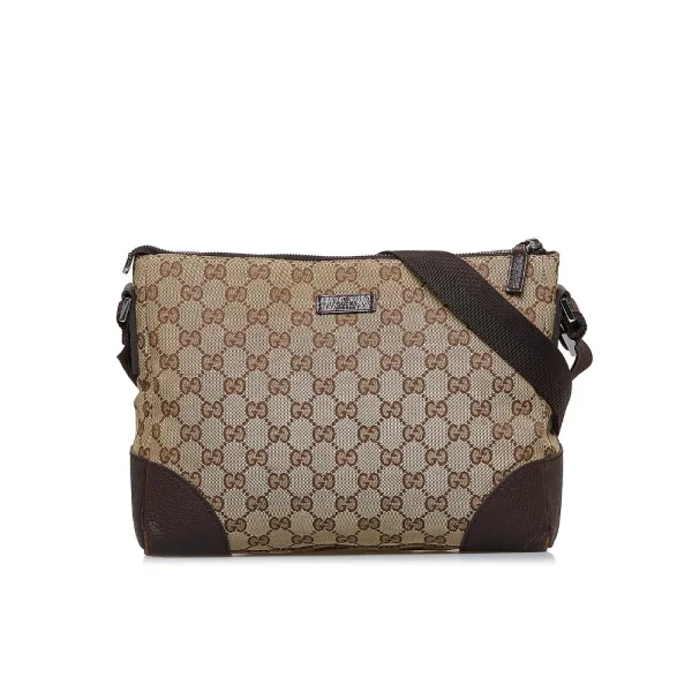 Gucci Vintage Pre-owned Canvas gucci-bags Bruin Dames