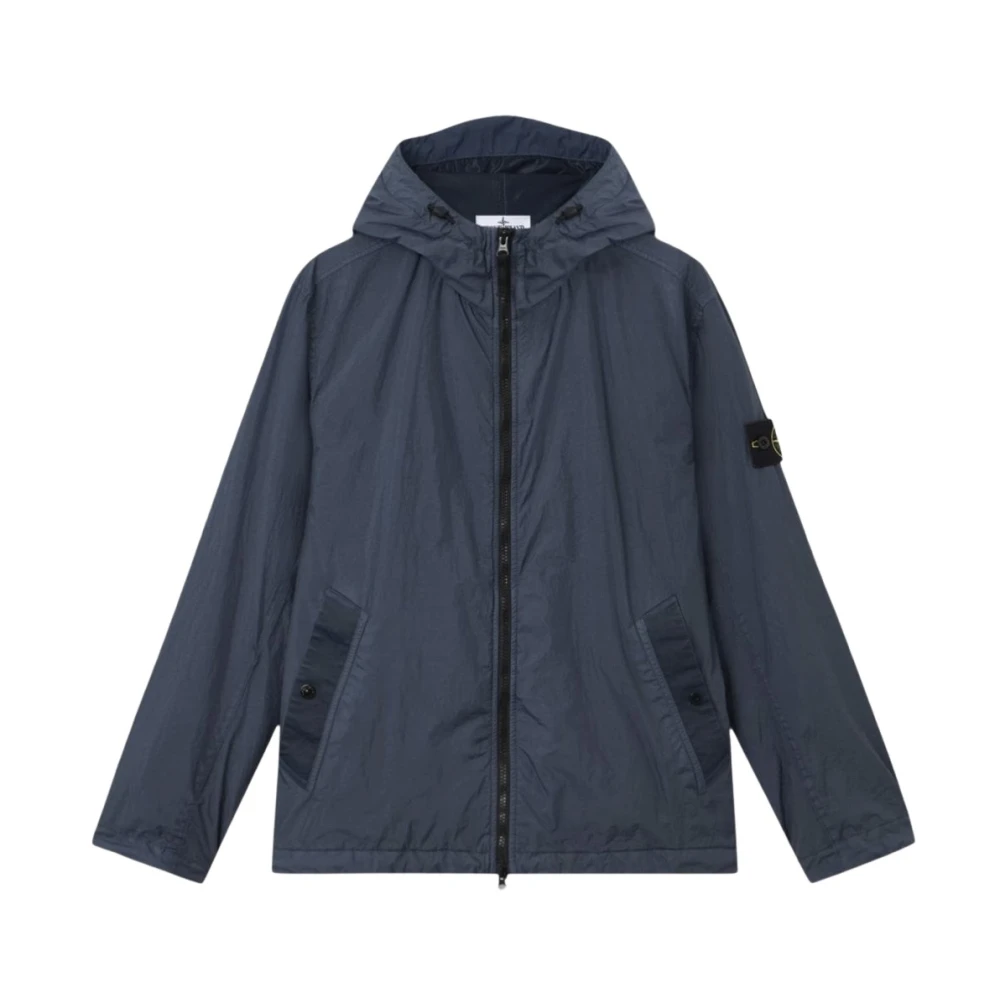 Stone Island Blue 4100001 Crinkle Reps Ny Jacket - Male - Light Jackets - L - Jackets