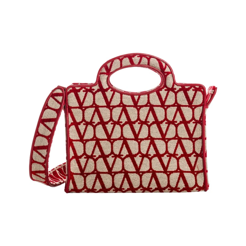 Valentino Iconographe Canvas Tote Bag Red Dames