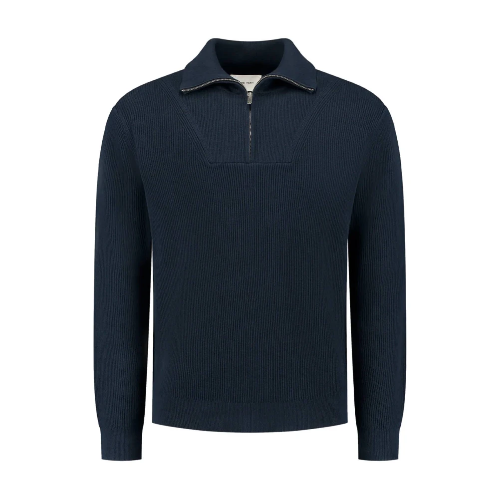 Pure Path Halfzip Gebreide Trui Blue Heren