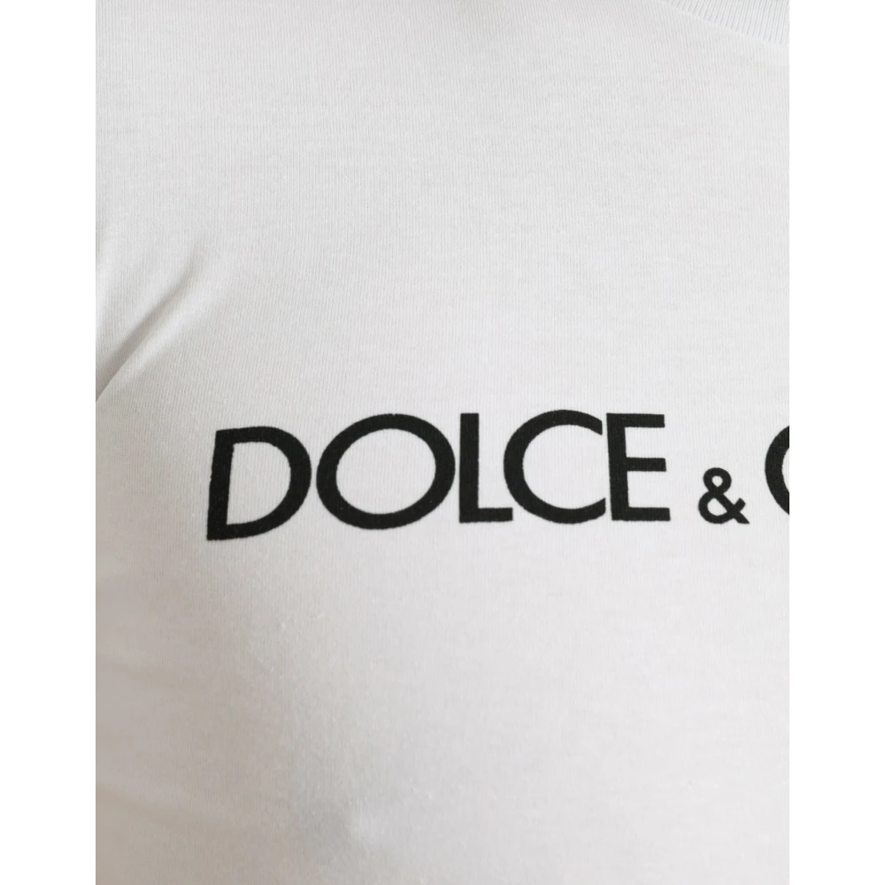 Dolce & Gabbana Wit Logo Crewneck Tee White Heren