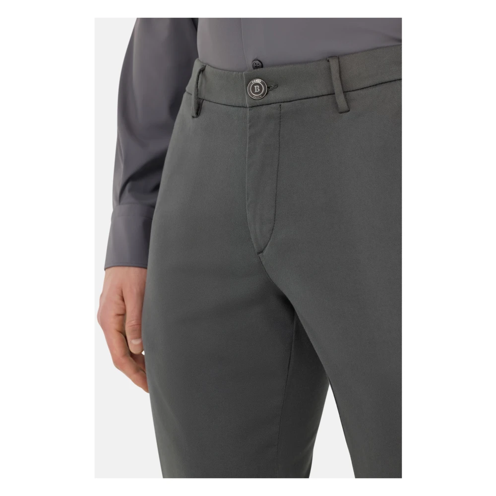 Boggi Milano Stretch Katoen TENCEL? Broek Black Heren