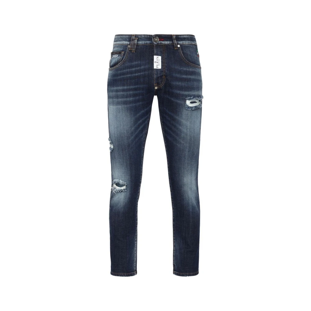 Philipp Plein Stijlvolle Slim-Fit Jeans Upgrade Collectie Blue Heren