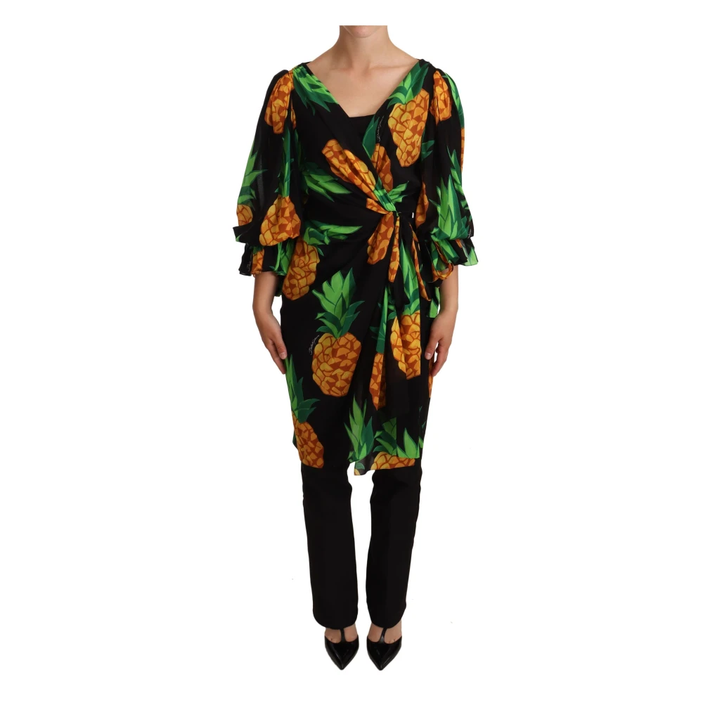 Dolce & Gabbana Women's Multicolor Vibrant Pineapple Wrap Dress - Wrap Dresses - 2XS - Dresses