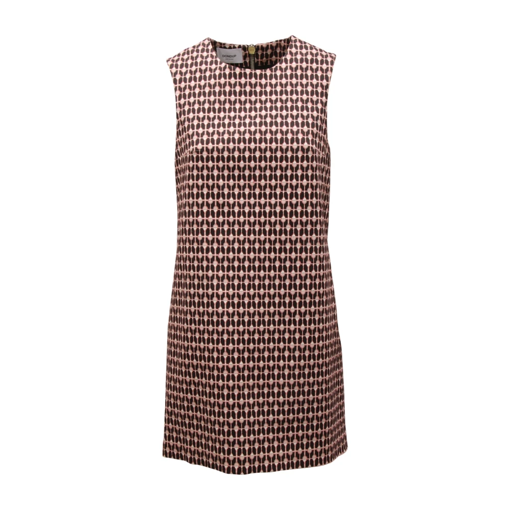 Dondup Multicolor Short Dresses, Female, S, Hearts Pattern Sheath Dress