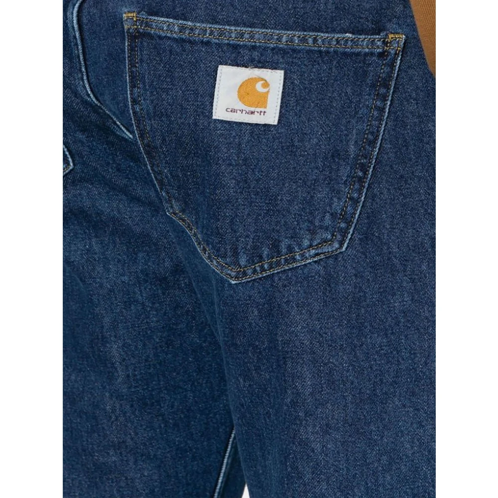 Carhartt WIP Blauwe Denim Jeans met Contraststiksels Blue Heren