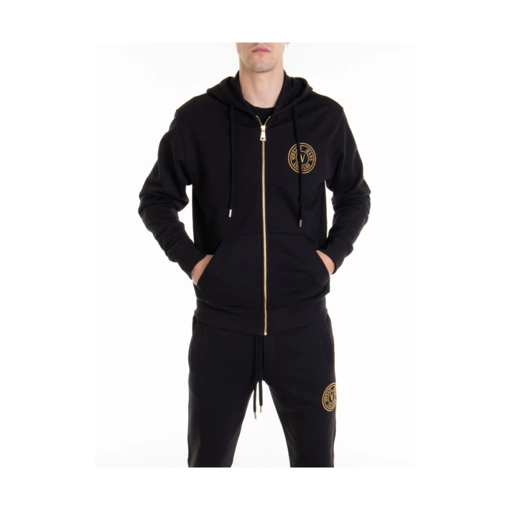 Versace Jeans Couture Men's Black Zip-Throughs,, Zip Jacket With Hood Extra Small