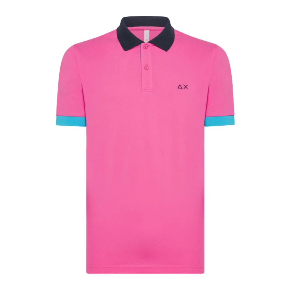 Sun68 Fuchsia Polo Shirt 3 Kleuren Pink Heren