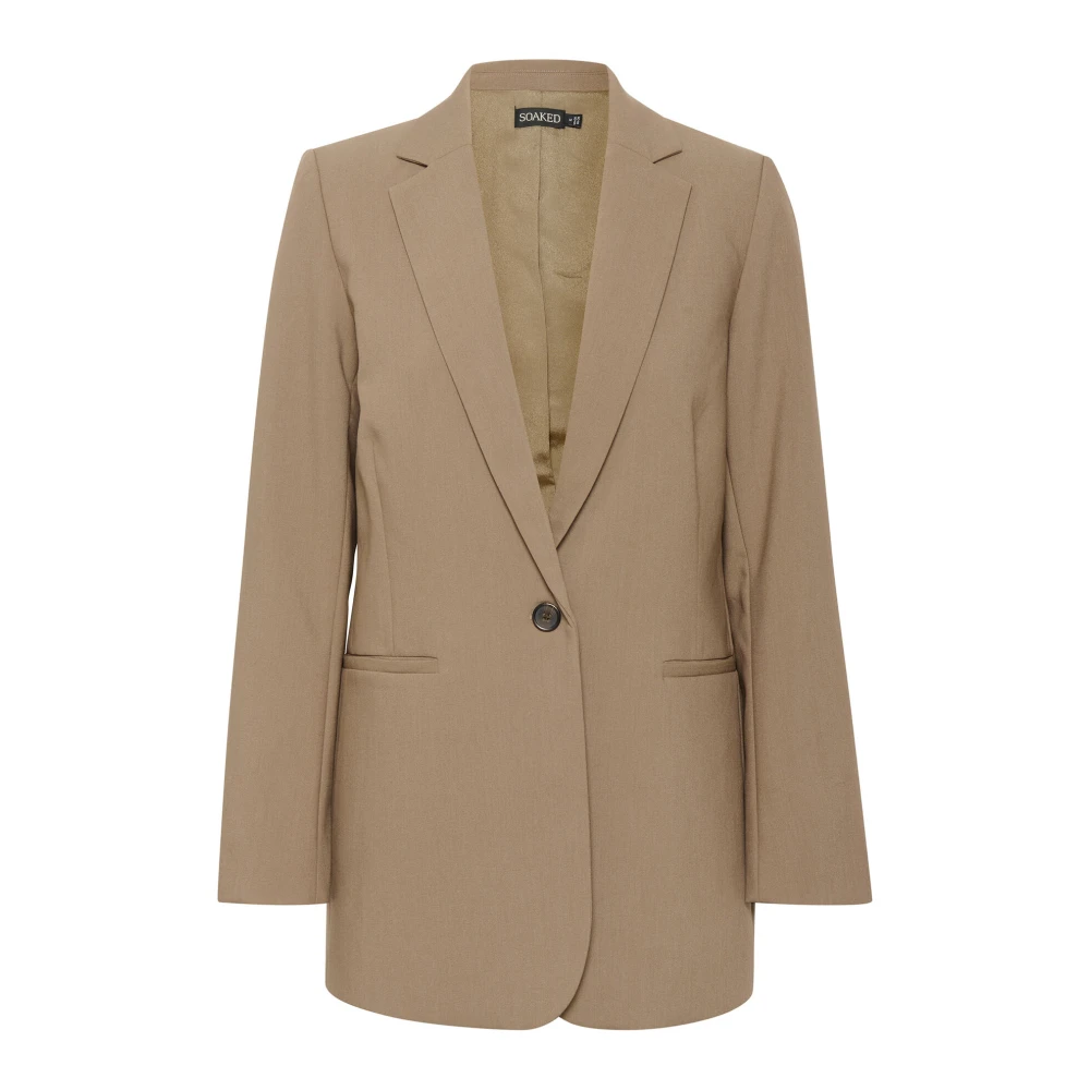 Soaked in Luxury Stijlvolle Blazer Jas Walnoot Brown Dames