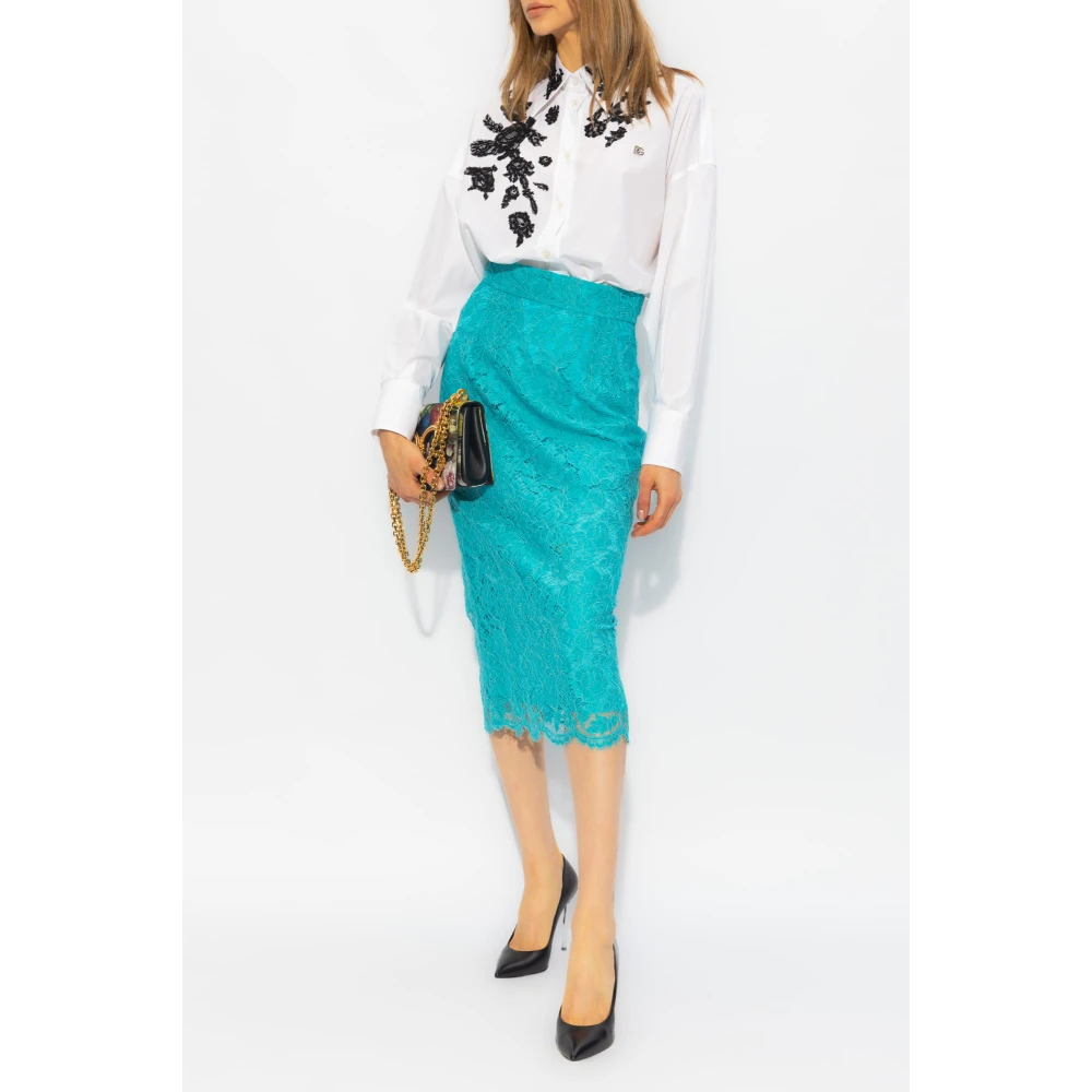 Dolce & Gabbana Shirt met kanten detail White Dames