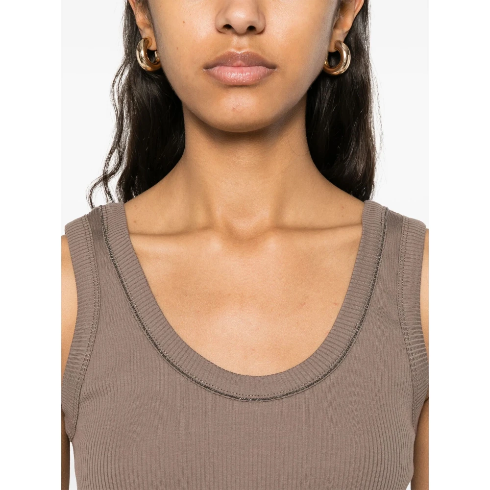 BRUNELLO CUCINELLI Casual Katoenen T-Shirt C8705 Gray Dames