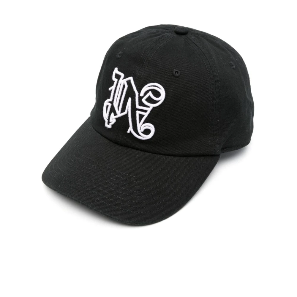 Palm Angels Zwarte Baseballpet met PA Monogram Black Heren