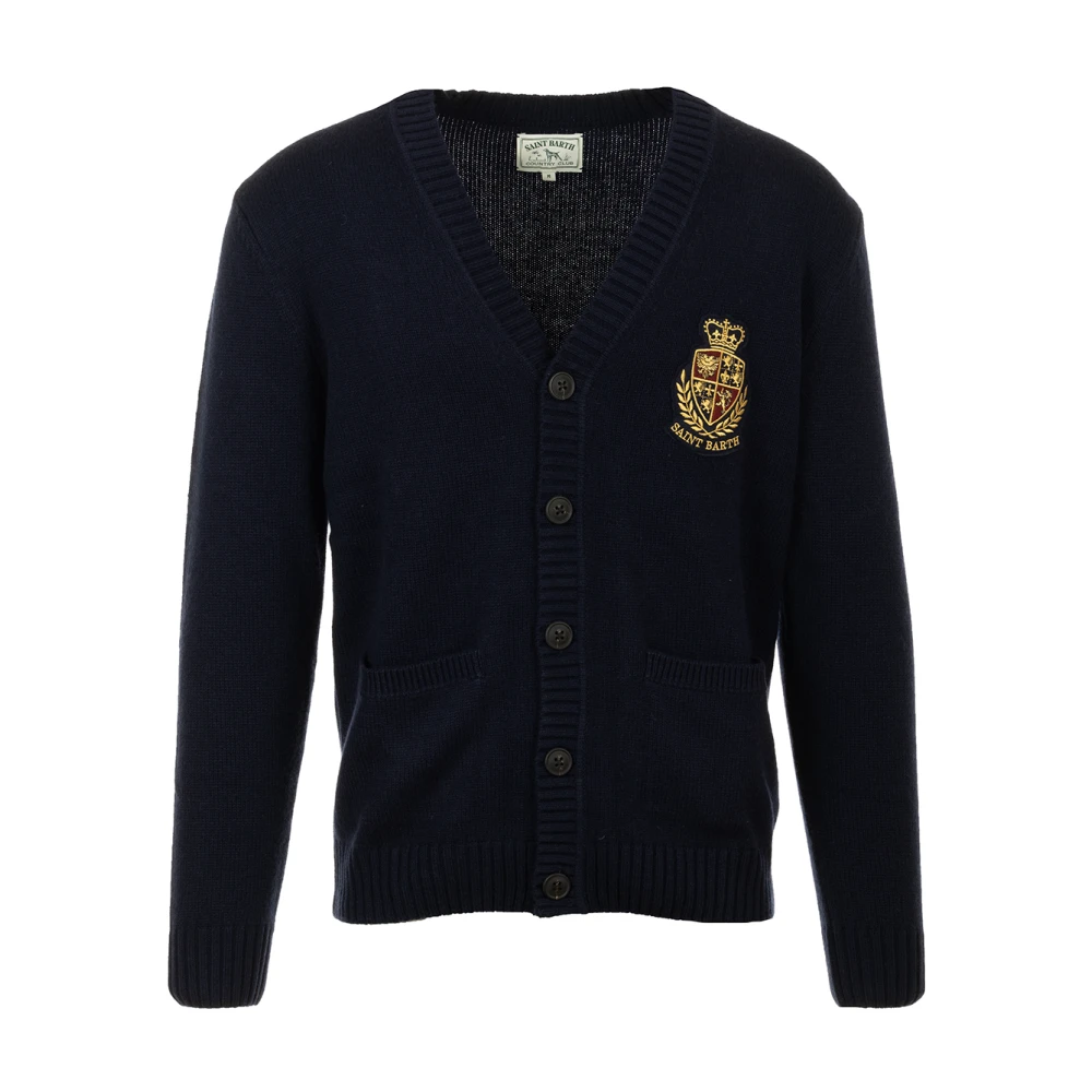 MC2 Saint Barth Blauwe Cardigan Sweater Blue Heren
