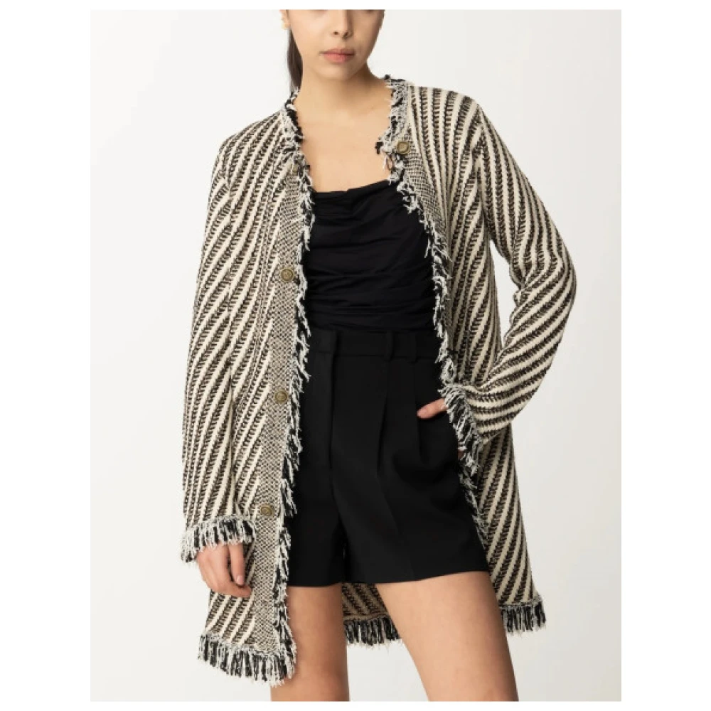 Twinset Gestreepte Jacquard Gebreide Jas Multicolor Dames