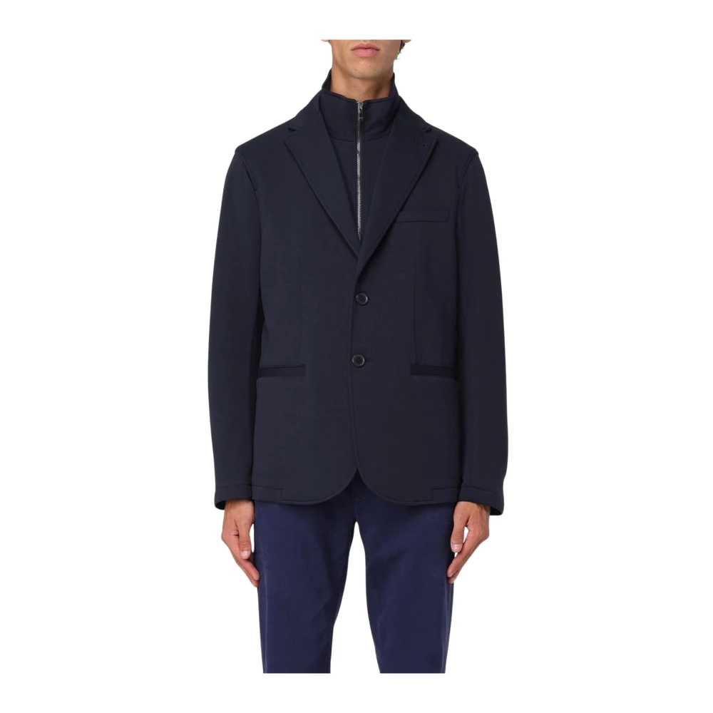 Armani Exchange Men's Blue Modern Layered Blazer Jacket