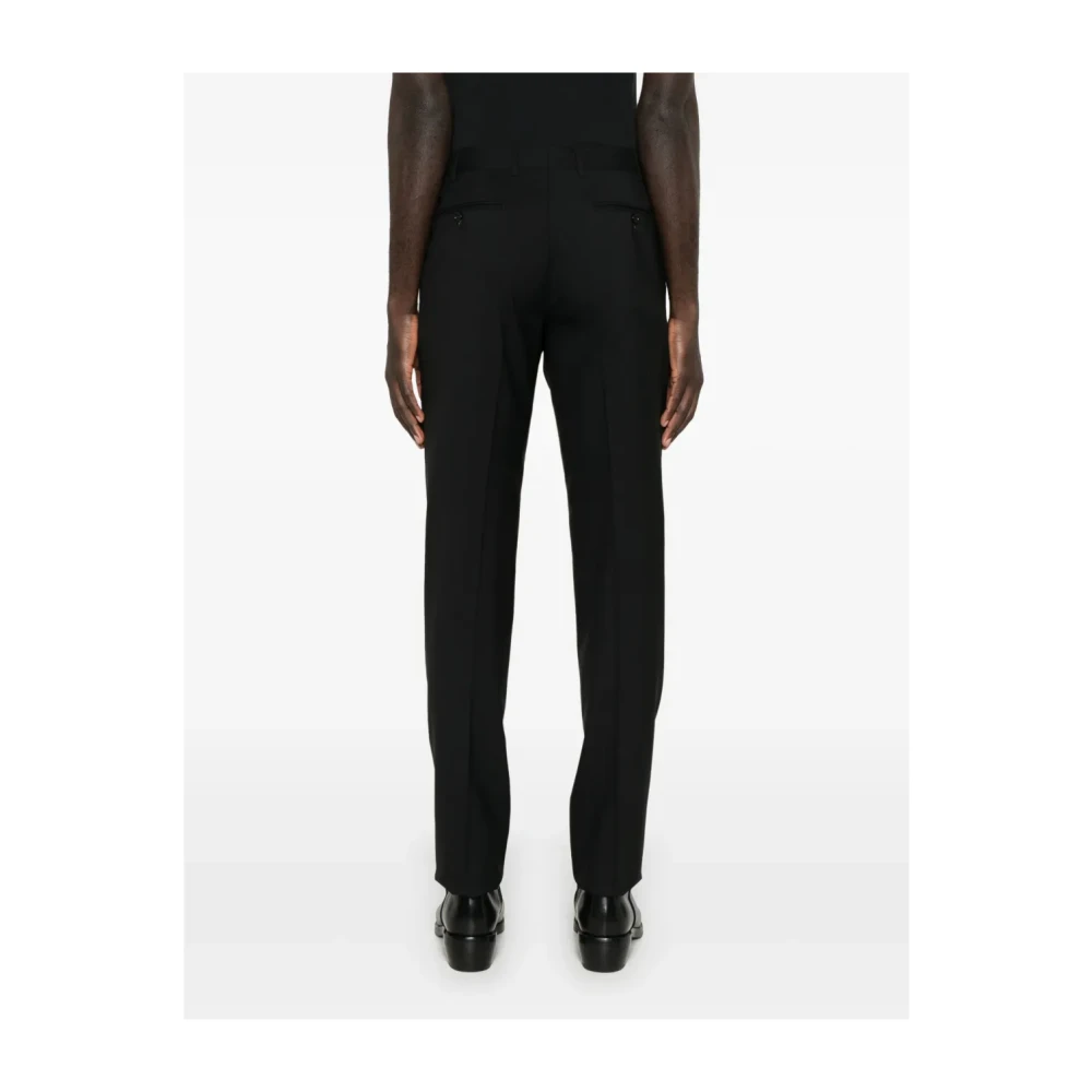 Canali Zwarte broek met knoopsluiting Black Heren