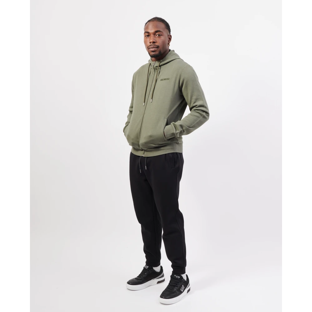 Bikkembergs Groene Hoodie Fullzip Logo Green Heren