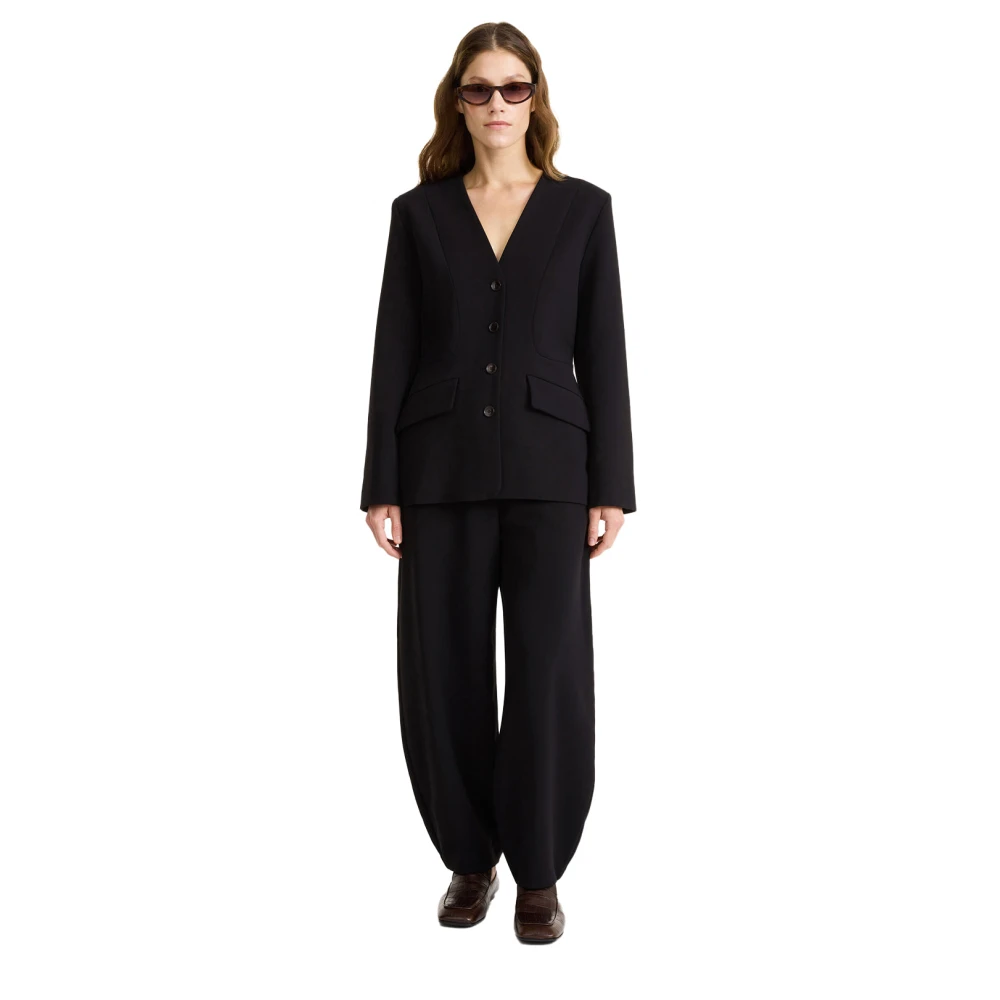 By Malene Birger Kraagloze Blazer in Zwart By Herenne Birger Black Dames