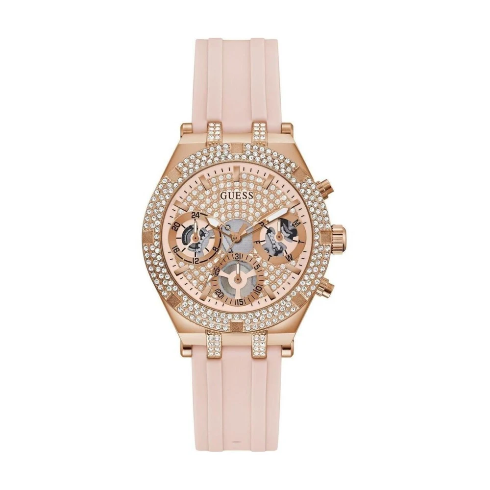 Guess Women's Pink Multicolor Silicone Analog Watch With Date - Watches - One Size - Accessories