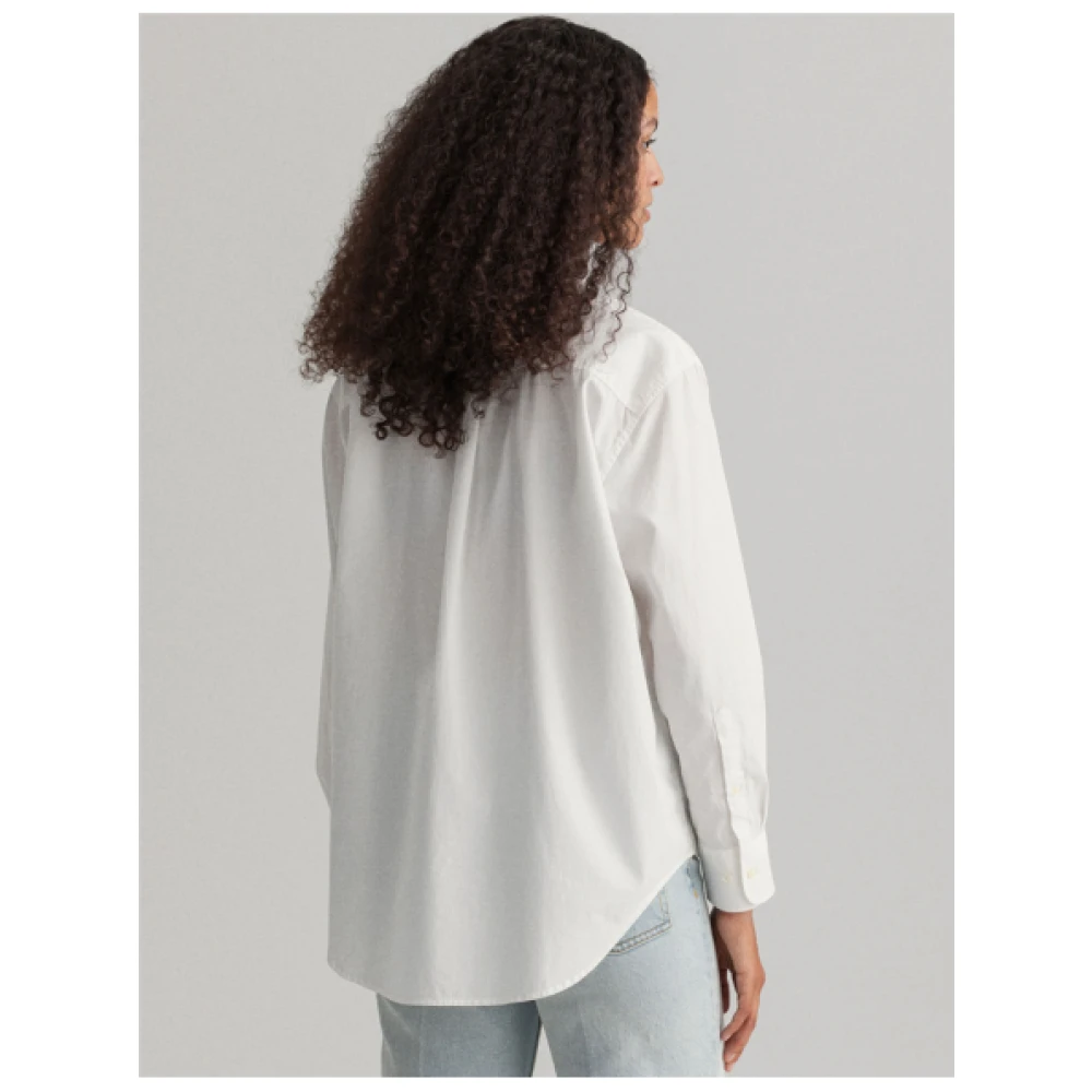 Gant Relaxed Fit Katoenen Poplin Overhemd White Dames