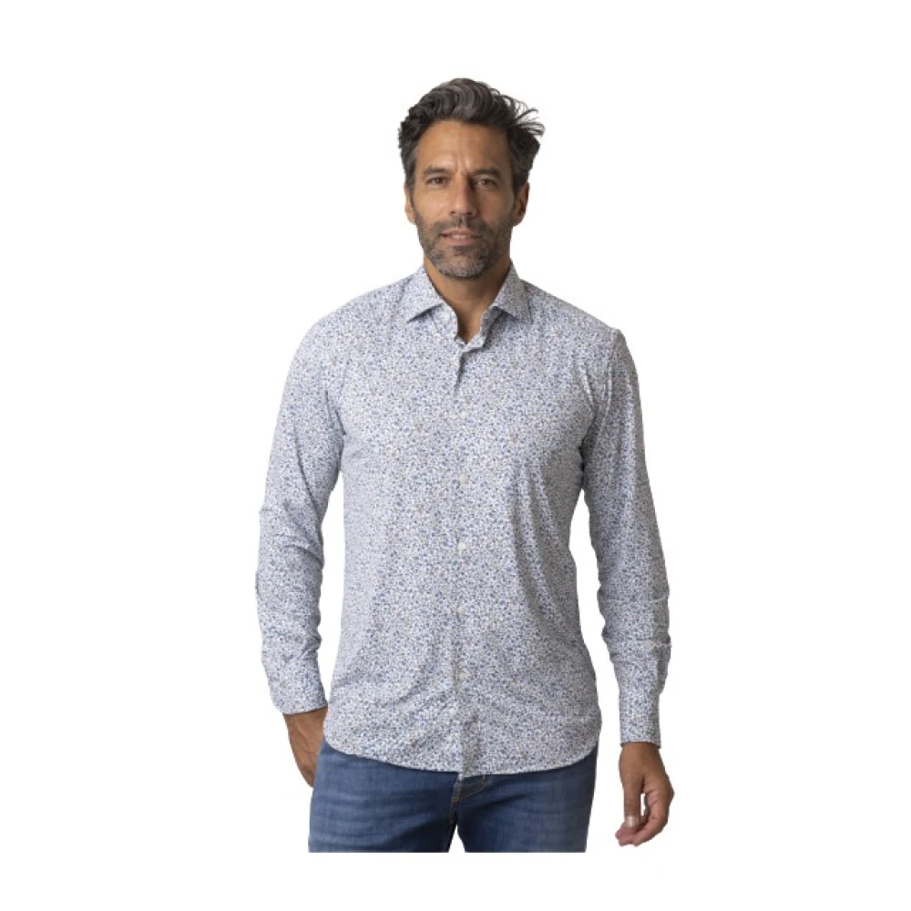 Orian Uomo Multicolor Camicia Stretch Micro-Floreale